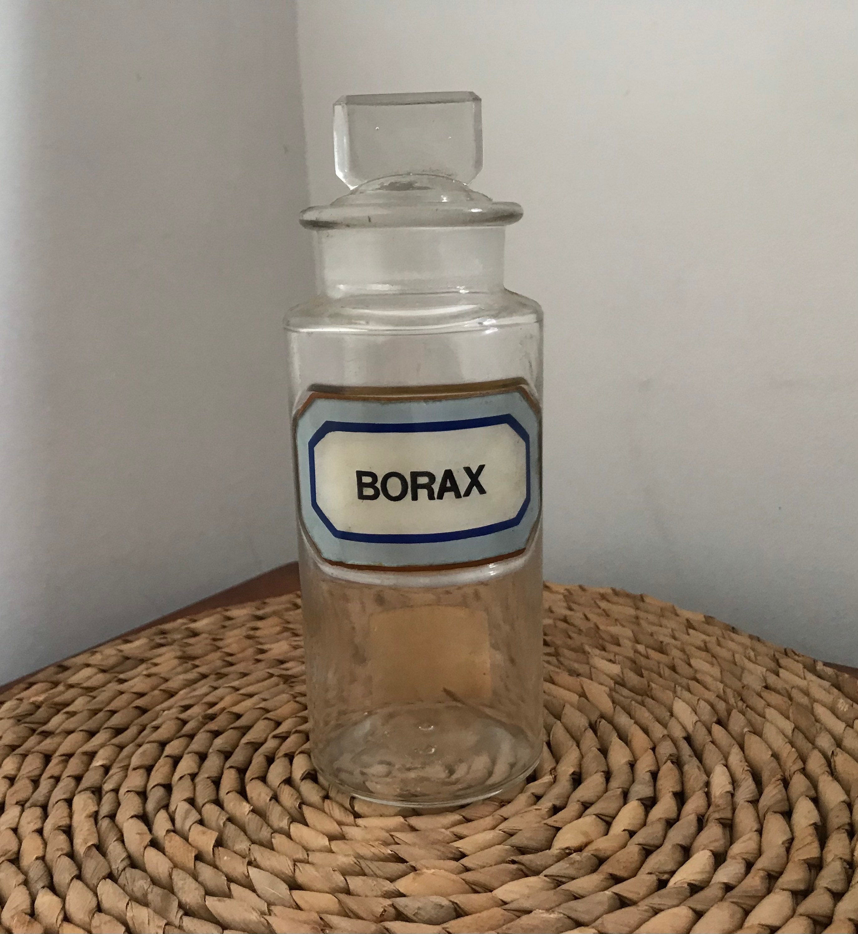Vintage Glass Borax Bottle Etsy