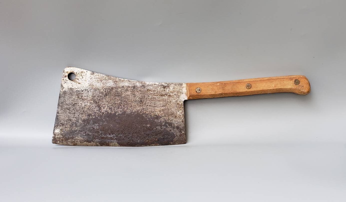 Antique Meat Cleaver Briddell Splitter Butcher Knife Etsy