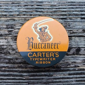 Carters Buccaneer Typewriter Ribbon Tin Advertising Can