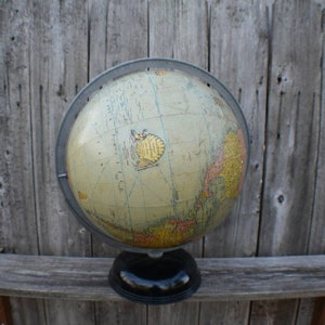 Vintage Globe By Rand McNally Terrestrial Art