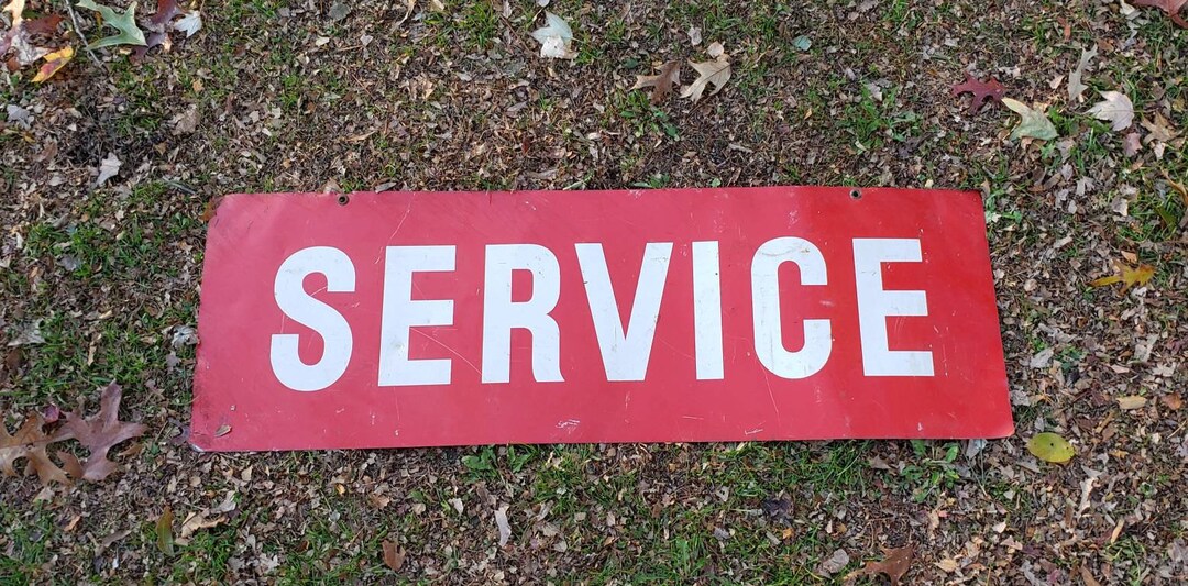 Service Tin Advertising Sign Gas Station Store Etsy