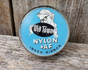 Old Town Nylon Typewriter Ribbon Tin Can Keywind Unused from New York