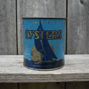 Pint Oyster Tin Advertising Can H. Allen Smith from Cheriton Virginia
