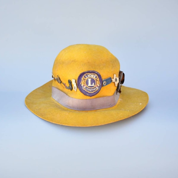 Lions Club Hat With Pins from the 1960 1970 era - Fraternal