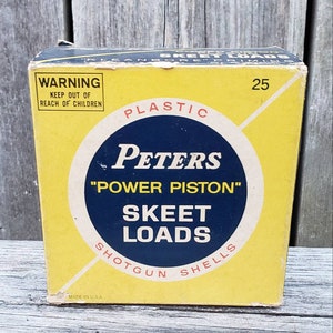Vintage Peters Power Piston Skeet Shot Shell Box - 12 Gauge Empty Advertising