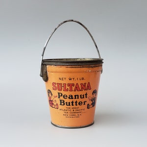 Peanut Butter Tin Sultana Antique Advertising Pail Can New York