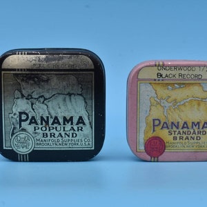 Panama Typewriter Ribbon Tin Advertising Pair