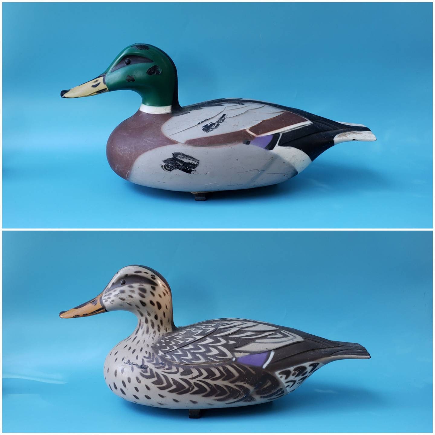 Vintage Duck Decoy Pair Victor D9 Mallard Hunting Decoys Etsy