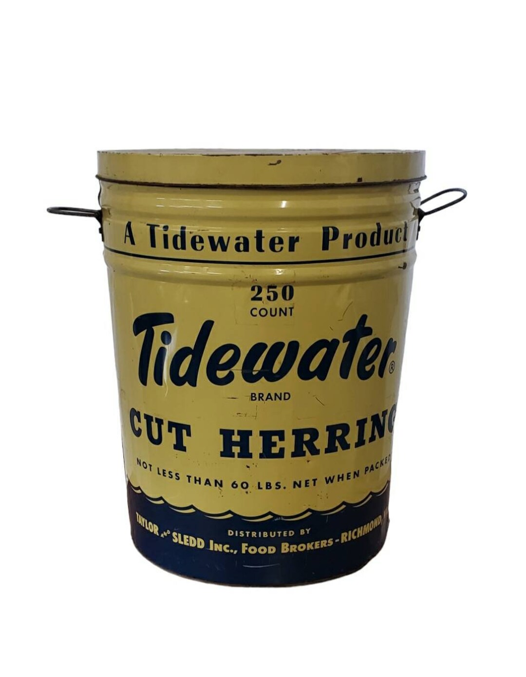 Tidewater Brand Herring Fish Can Advertising Tin Richmond Virginia Etsy