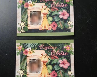 10 gepersonaliseerde gastencadeaumagneten voor doop, bruiloft, junglethemafoto's