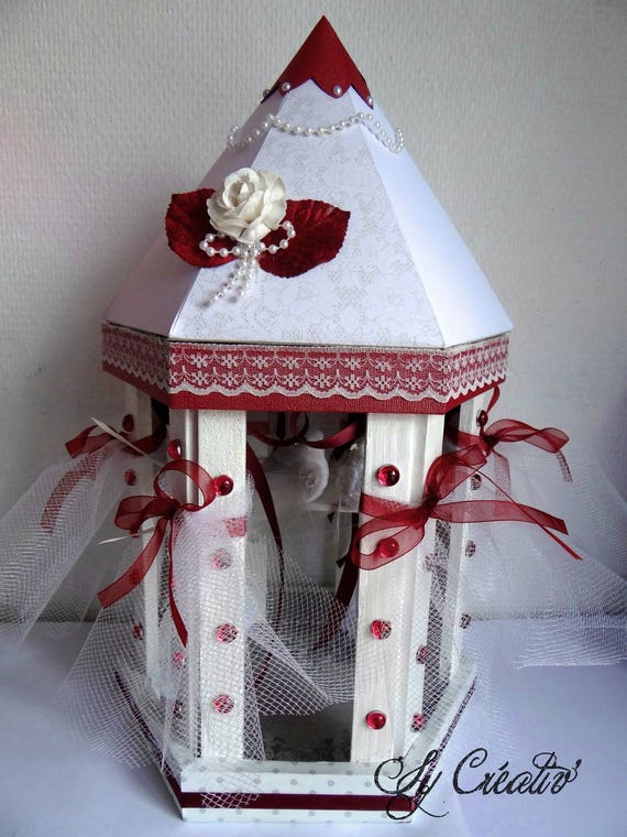 Decoration Table Mariage Cage à Oiseaux Blancrouge