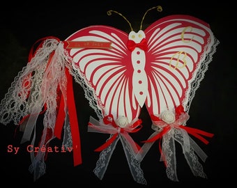 GOLDEN BOOK BUTTERFLY SHAPE FOR WEDDING - HANDMADE