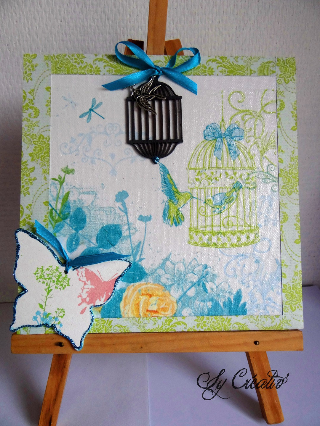 Cadre/Tableau 3D Cage à Oiseaux Fait-Main