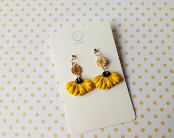 Handgemaakte "zonnebloem" oorbellen