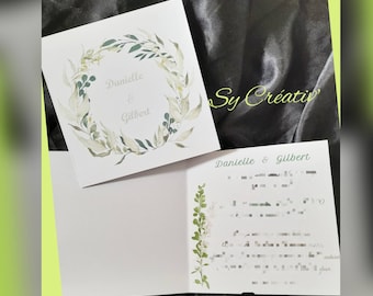 10 INVITATIONS / FAIRE-PART mariage nature, bohème chic, personnalisable