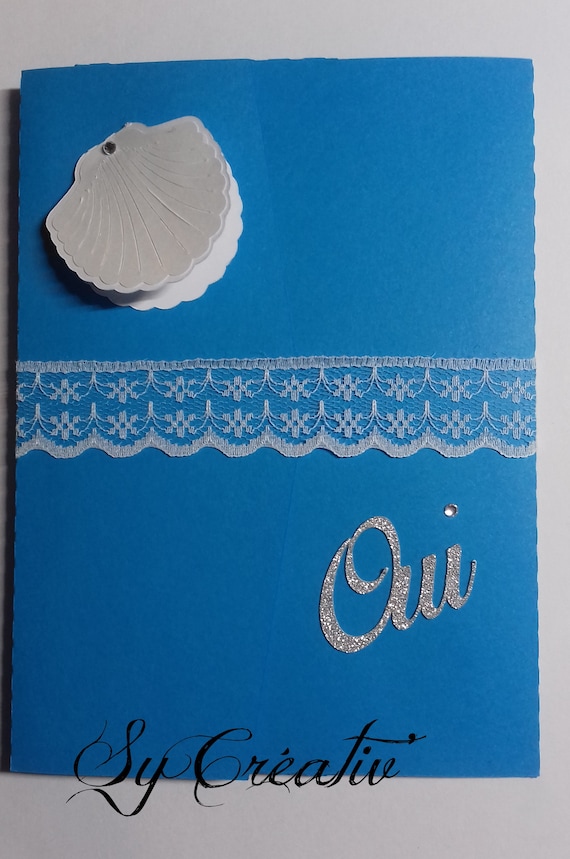 10 Invitations Sea Theme Wedding Invitation Pocket Ring Etsy Singapore