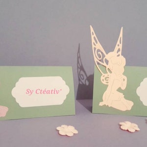LOTE de 10 tarjetas de lugar TARIFA / bautismo, cumpleaños, princesa - hecho a mano