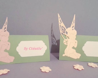 Set van 10 sprookjesachtige plaatskaartjes / Doop, Verjaardag, Prinses - Handgemaakt