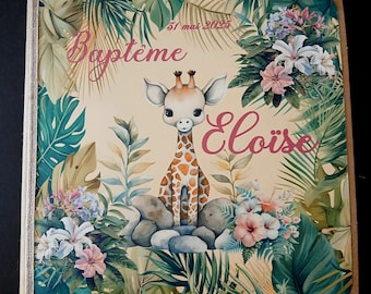 Doop gastenboek, jungle thema, gepersonaliseerd