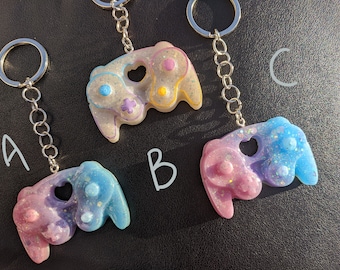 Pastell Gamer Mädchen Harz Controller Schlüsselanhänger