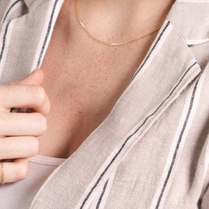 Solid gold 14 carats extra thin ring - Stacking Chain Ring - Minimalist Jewelry - Yellow Gold Jewelry Ring - Delicate Ring