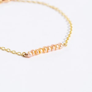 Natural gold pearl bracelet - Natural pearl bracelet - Solid gold 10K - Solid gold 14k - Dainty gold pearl bracelet - Bridesmaid bracelet