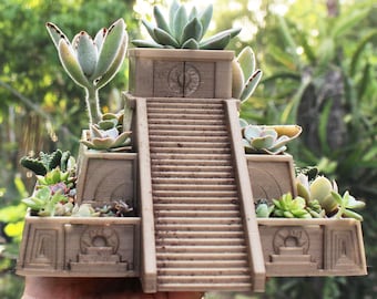 Aztec Pyramid Planter for Growing Succulents, Propagation Tray, Succulent Planter, Mexican Planter
