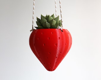 Small Strawberry Hanging Planter for Succulents, Outdoor Hanging Planter Pot for Strawberry Garden, Strawberry Pot, Hanging Planters