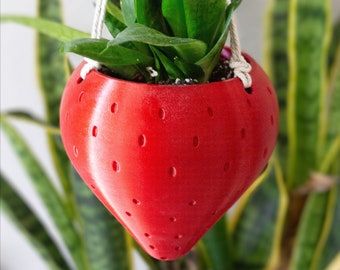 Medium Strawberry Hanging Planter for Snake Plants, Outdoor Hanging Planter Pot for Strawberry Garden, Strawberry Pot, Hanging Planters