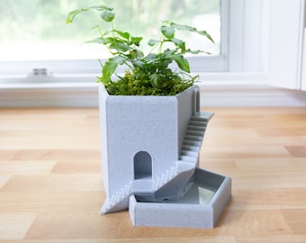 Small Succulent Tower Pot - Castle Tower, Succulent Planter, Building Planter, Architecture Pot, Succulent Pot, Pentatower