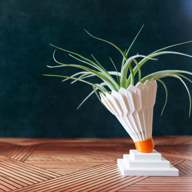 Badminton Birdie Air Plant Holder Feather Shuttlecock Gift Etsy
