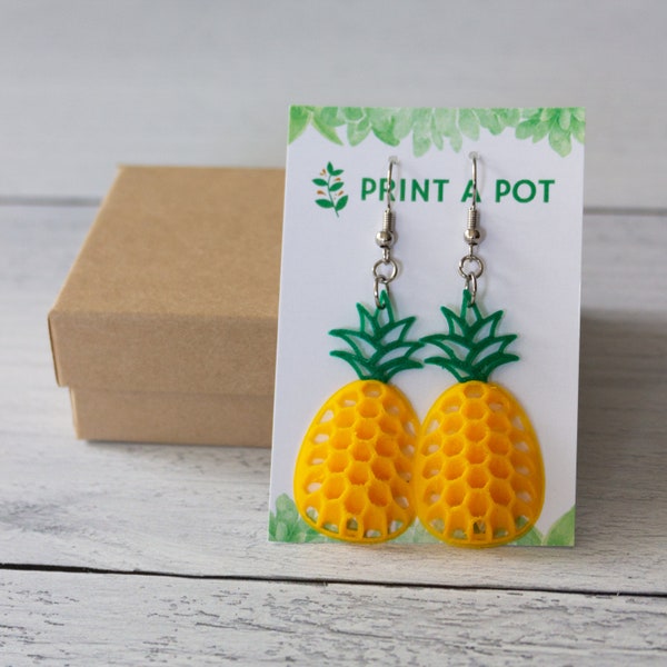 LIMITED EDITION Pineapple Earrings, Pair of Tropical Earrings, Pineapple Jewelry, Dangle Earring, Tropical Jewelry, Weird Earrings