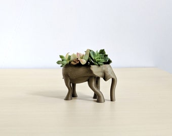 Tiny Elephant Animal Planter for Mini Succulents Cuttings, Cute Animal Pot, Mini Animal Planter, Small Planter, Mini Succulent Planter