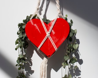 Hanging Heart Planter, Heart Sconce, Valentines Day Planter, V-Day Pot, Heart-shaped Pot - PLANTER ONLY, String/Macrame NOT included