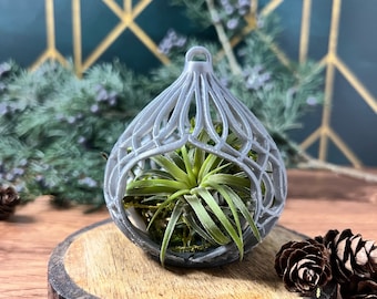 PREMADE Blue Silver Christmas Ornament for Air Plants