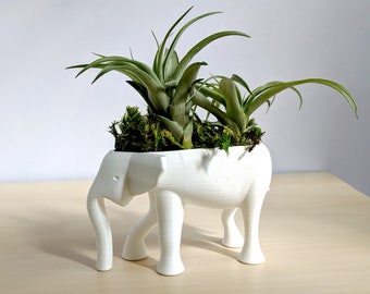 Plantador de elefantes para plantador de cactus Hygge Home, soporte de planta de aire de elefante, plantador suculento lindo animal pot animal plantador de aire titular de la planta