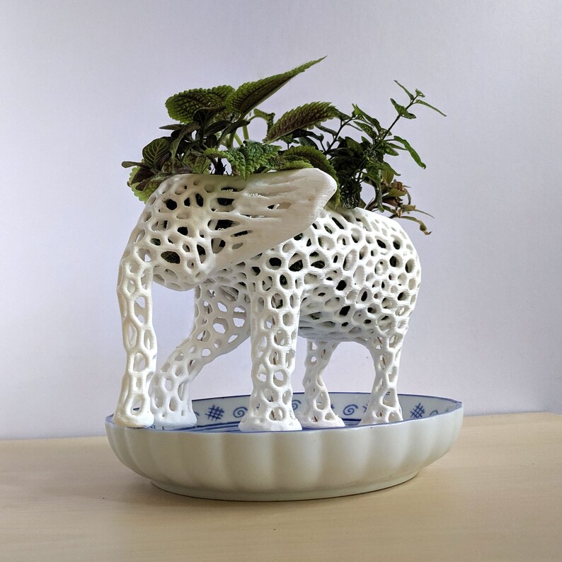 Large Elephant Planter Kokedama Elephant Statue Succulent Etsy