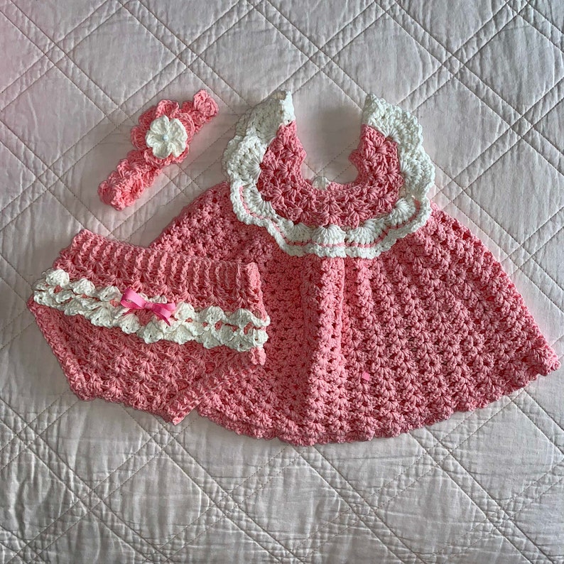 Crochet Baby Dress Handmade Baby Dress Set - Etsy