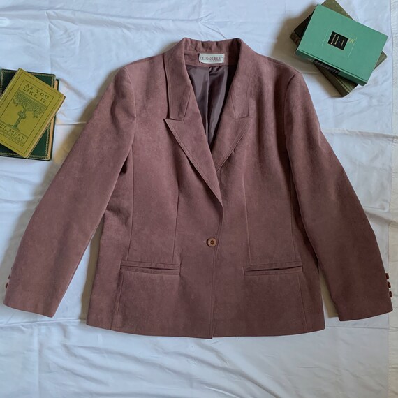 Suede Blazer, 70s 80s blazer, vintage jacket, mauv