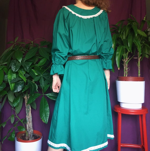 Vtg House Dress 70s, midi dress long dress prairi… - image 3