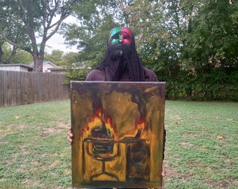 20x24- 'Letting It Burn' Acrylic Painting