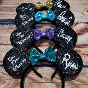 Custom Personalized Holiday Honeymoon - Minnie - Mickey Ears - Bride - Bachelorette Party - Marriage Headband Vacation