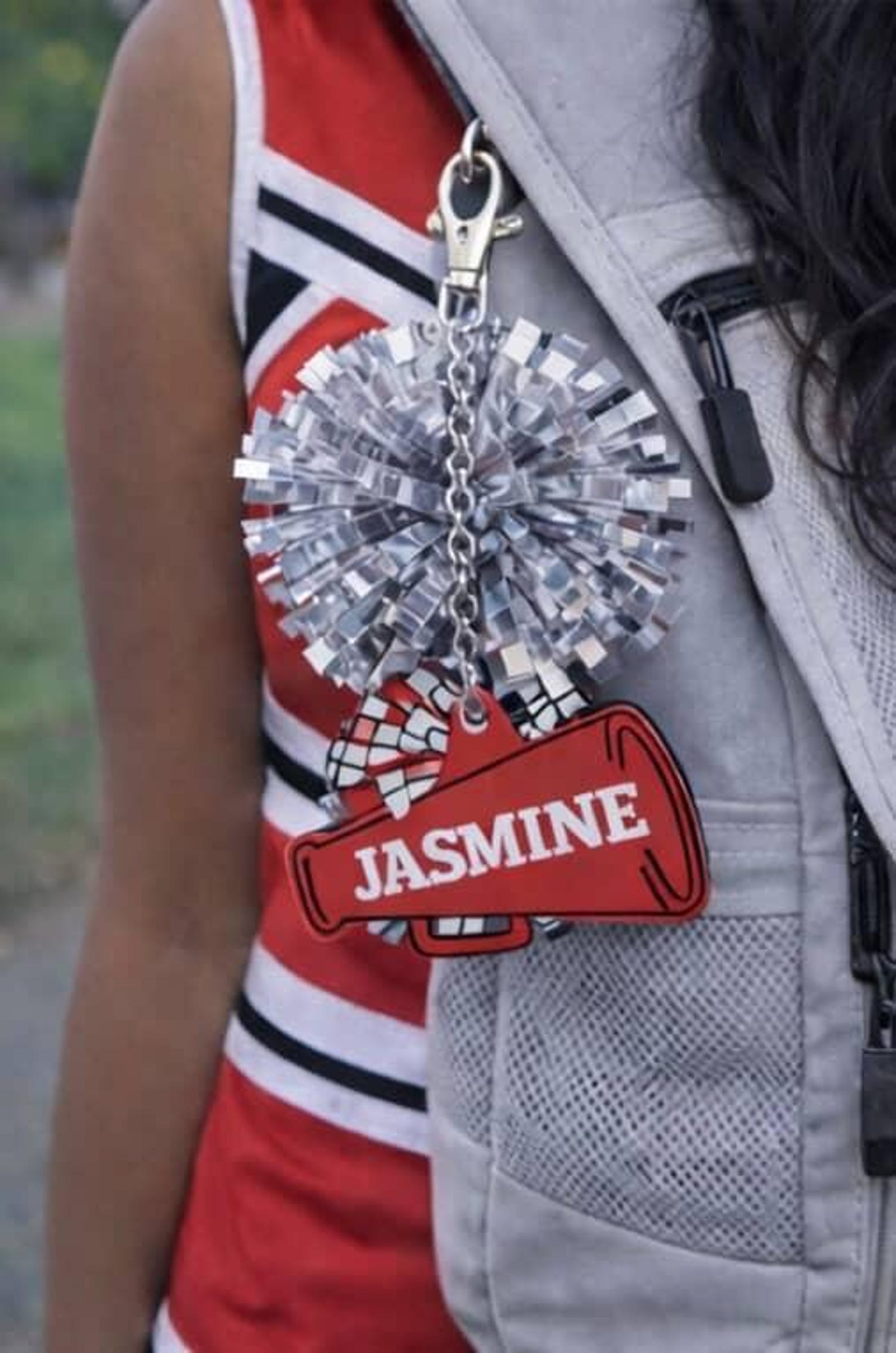 Custom Cheerleader Keychain With Pom Pom- Personalized Name With ...
