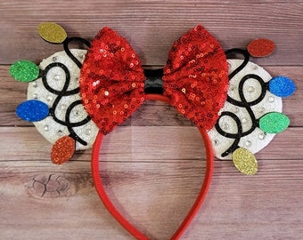Mickey - Minnie - Personalized Disney Ears-Ready To Ship- Christmas-Holiday-Winter-Holiday Lights