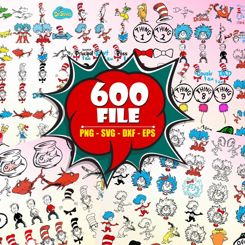 600 Designs Dr Seuss Svg Layered Item, Dr. Seuss Quotes Cat in the Hat ...