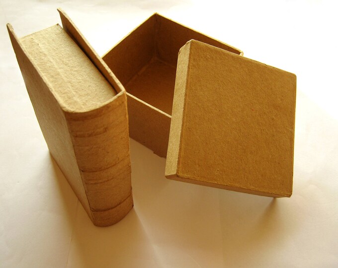 Blank Paper Mache Book Box and Square Box DIY Ready to Decorate Kid's
