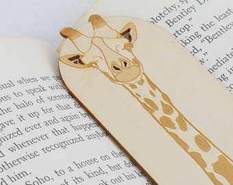 Giraffe wooden bookmark