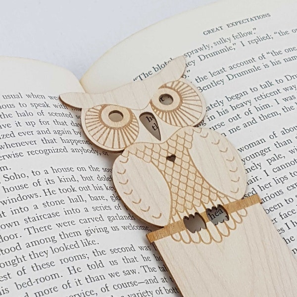 Owl wooden bookmark