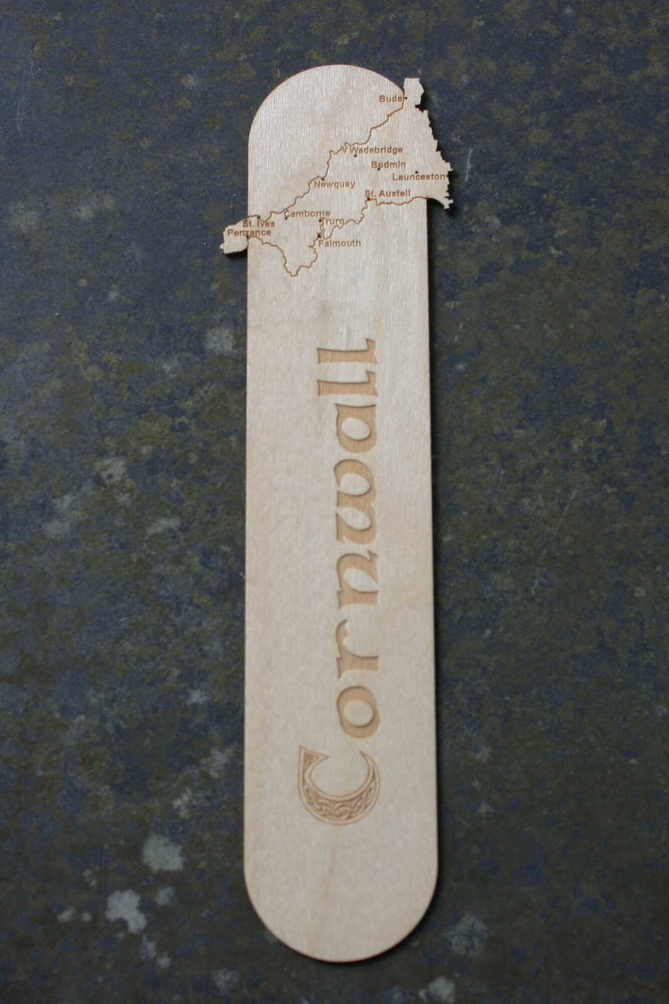Cornwall Map Wooden Bookmark - Etsy