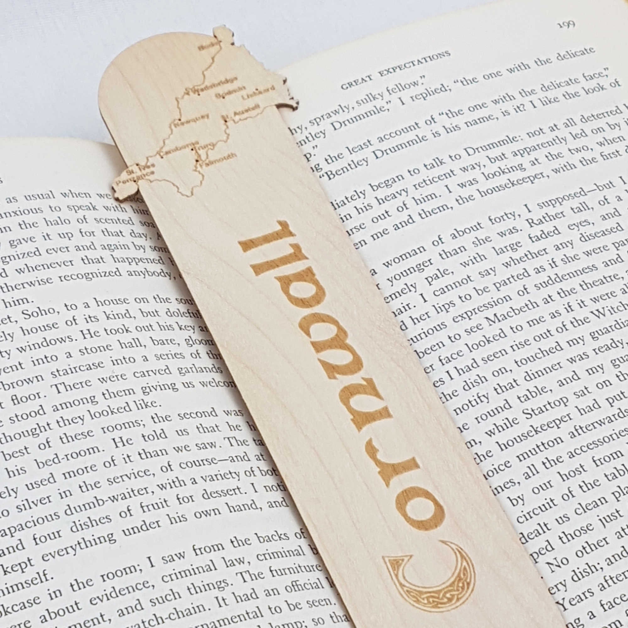 Cornwall Map Wooden Bookmark - Etsy